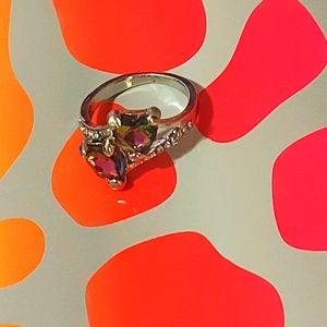 Rainbow heart ring
